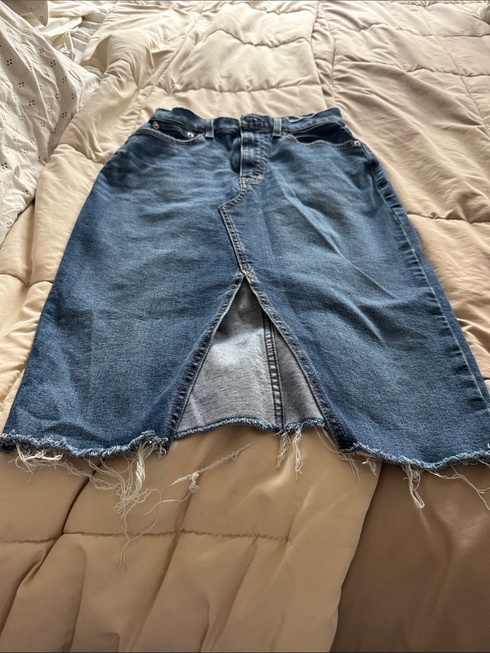Abercrombie & Fitch Light Blue Denim Skirt - Natural Rise